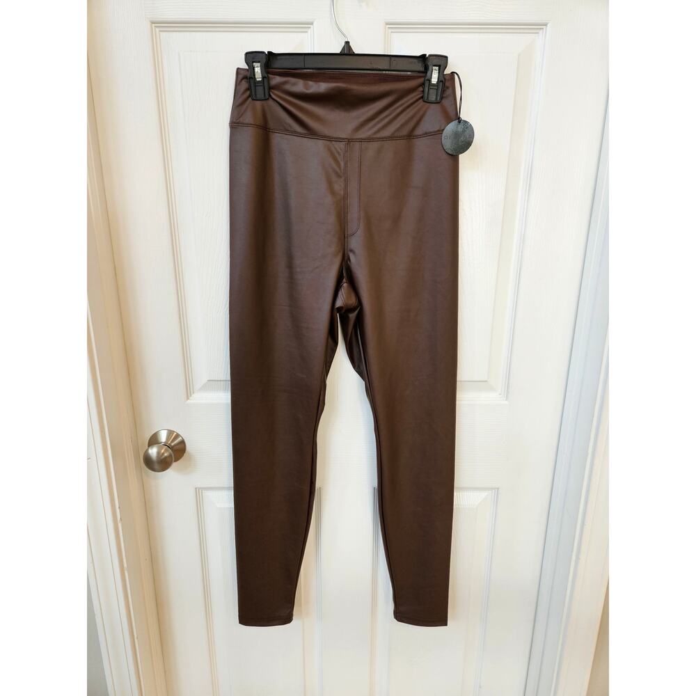 NWT OFFLINE By Aerie Real Luxe Leggings Womens Large Brown Faux Leather
